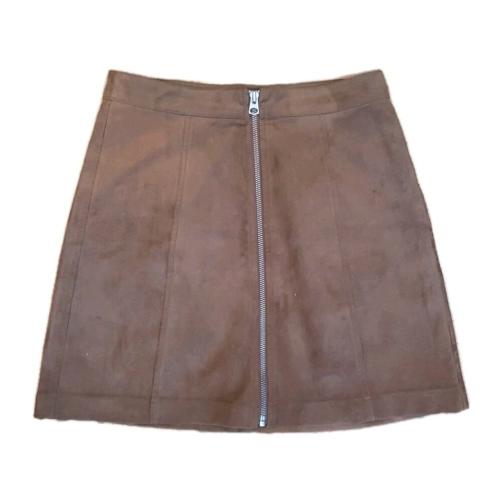 Aritzia Wilfred Free US 6 Zip It Mini Skirt Vegan Suede